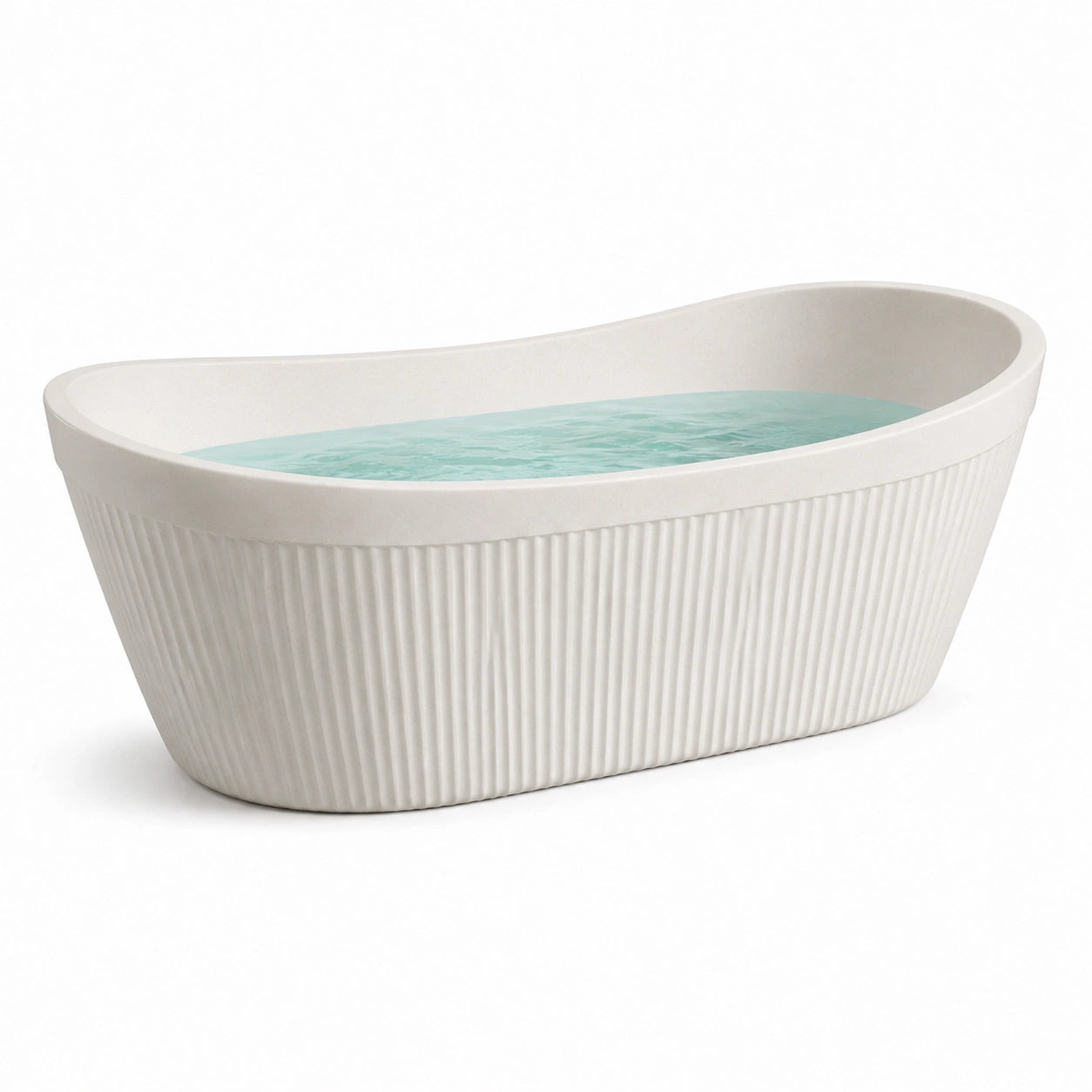 Vasca da bagno freestanding ovale in acrilico bianco 170x80x60 cm