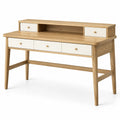 Scrivania in legno massello con cassetti crema