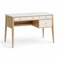 Scrivania in legno di quercia e MDF bianco con cassetti 120x60x75 cm