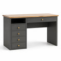 Scrivania in Legno e MDF con Cassetti Grigio e Quercia 120x50x75cm